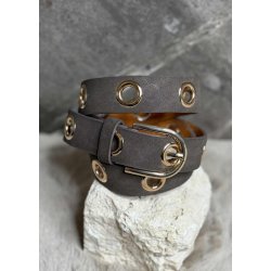 Golden Belt with Eyelets- Choco
