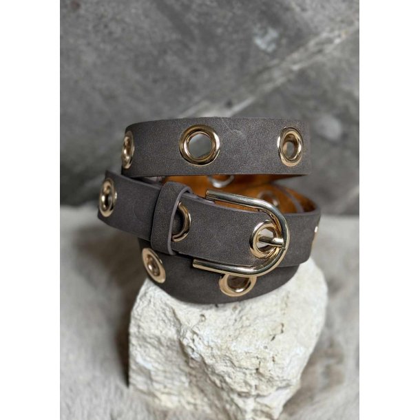 Golden Belt with Eyelets- Choco
