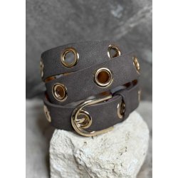 Golden Belt with Eyelets- Choco