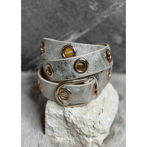 Golden Belt with Eyelets- Gold