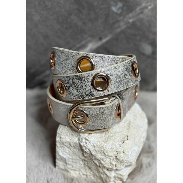 Golden Belt with Eyelets- Gold
