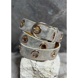 Golden Belt with Eyelets- Gold