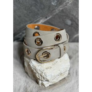 Golden Belt with Eyelets- Taupe