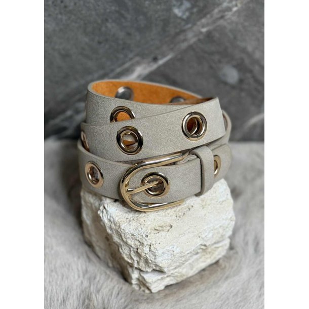 Golden Belt with Eyelets- Taupe