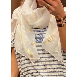 Golden Scarf- white