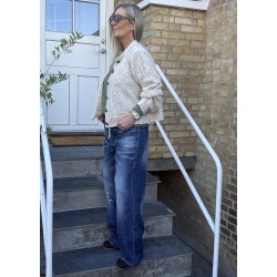 Gunvi L/S Knit Cardigan- Macadamia Melange