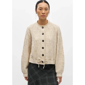 Gunvi L/S Knit Cardigan- Macadamia Melange