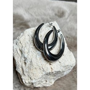 Hola Hoop 50x40mm- Silver