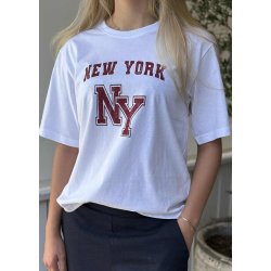 Heda Loose T-shirt- White bordeaux