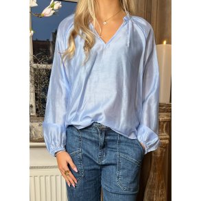 Heidi V-neck Top- Cornflower blue