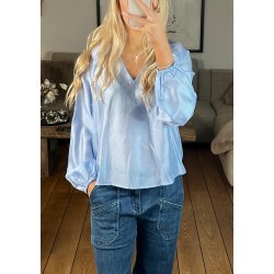 Heidi V-neck Top- Cornflower blue