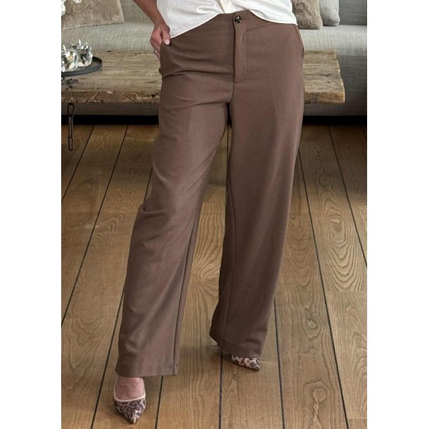 Inela Tailored Wide Pants-Cocoa Brown