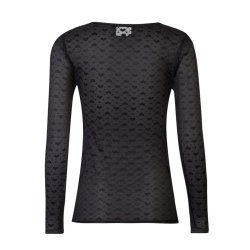 Isa Ls Lace Blouse -Black Small Big Hearts