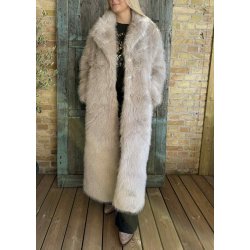Isadora Hairy Long Coat- White Sand