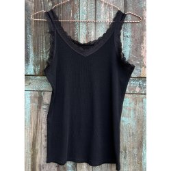 Italy V-neck Top- Black
