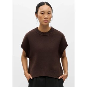 Itone S/L Knit Vest- Seal Brown