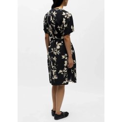 Jacira ss Shirt Dress- Black simple flower