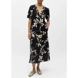 Jacira s/s v-neck Top- Black Simple Flower