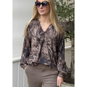 Jamie Blouse- Brown graphic print