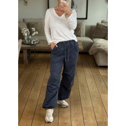 Jannie Re l/s V-neck Top-White