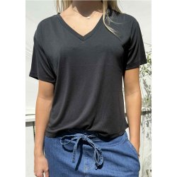 Jannie  V-neck T-shirt- Black