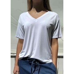 Jannie  V-neck T-shirt- White