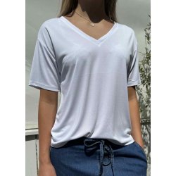 Jannie  V-neck T-shirt- White