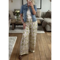 Jasmin Stone Loose Pants- Lime Green