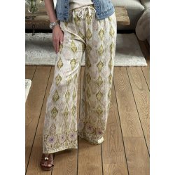 Jasmin Stone Loose Pants- Lime Green