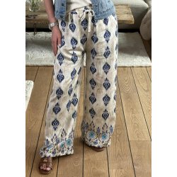 Jasmin Stone Loose Pants- Royal blu