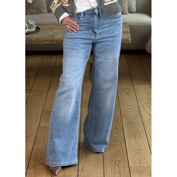 Jean Stretch Wide Legs Jeans - Light blue