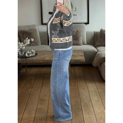 Jean Stretch Wide Legs Jeans - Light blue