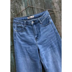 Jean Stretch Wide Legs Jeans - Light blue