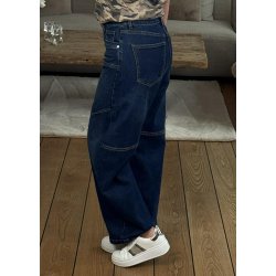 Jewelly Barrel Jeans 8699-Dark blue
