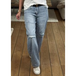 Jewelly Barrel Worn Jeans 9141 - blue