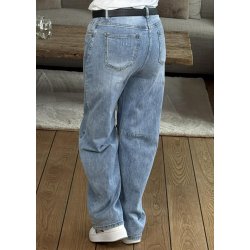 Jewelly Barrel Worn Jeans 9141 - blue