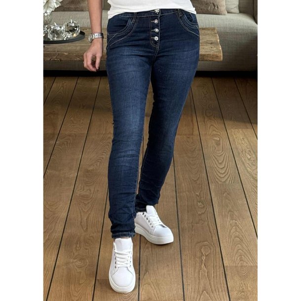 Jewelly Denim Pants 2537- Dark Blue