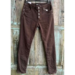 Jewelly Denim Pants 8710- Brown
