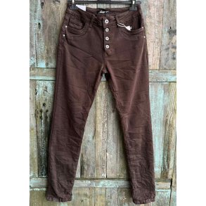 Jewelly Denim Pants 8710- Brown