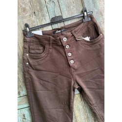 Jewelly Denim Pants 8710- Brown