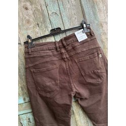 Jewelly Denim Pants 8710- Brown