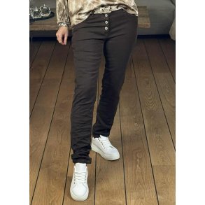 Jewelly Denim Pants 8710- Brown