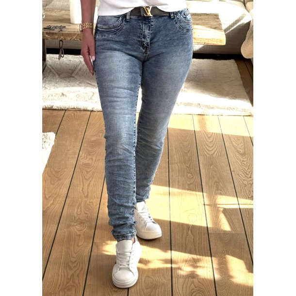 Jewelly Stone wash Jeans 9133- Blue