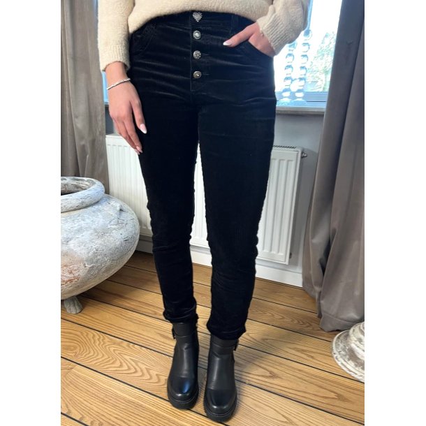 Jewelly Velvet Pants- Black 