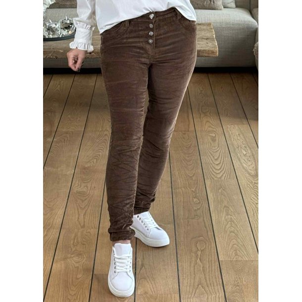 Jewelly Velvet Pants- Brown