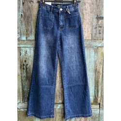 Jewelly Wide Denim Pants 8696- Blue