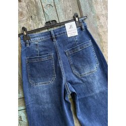 Jewelly Wide Denim Pants 8696- Blue