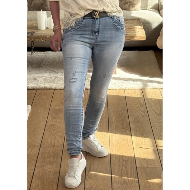 Jewelly Worn Jeans 2613- Light Blue