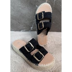 Joia Lace Sandals- Black