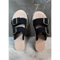 Joia Lace Sandals- Black